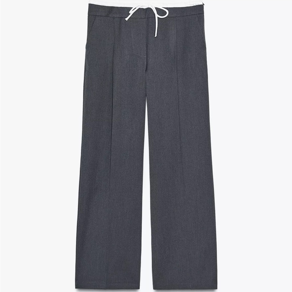 Zara Charcoal Wide-Leg Pants